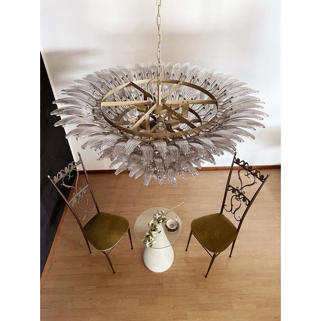 Mid-Century Modern Palmette Ceiling Light with Smoked Glasses, 1990s For Sale - Image 3 of 18