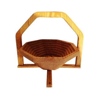 Vintage Handcrafted Collapsible Wooden Bowl For Sale