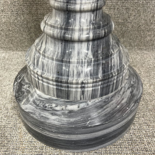 1970s Solid Vintage Rotating Marble Pedestal For Sale - Image 5 of 11