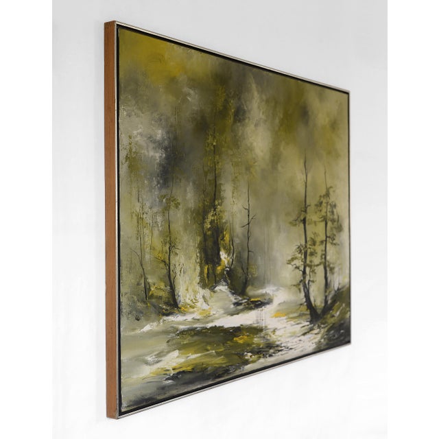 Large 1960s Bob Pepper Modernist Abstract Landscape Forest