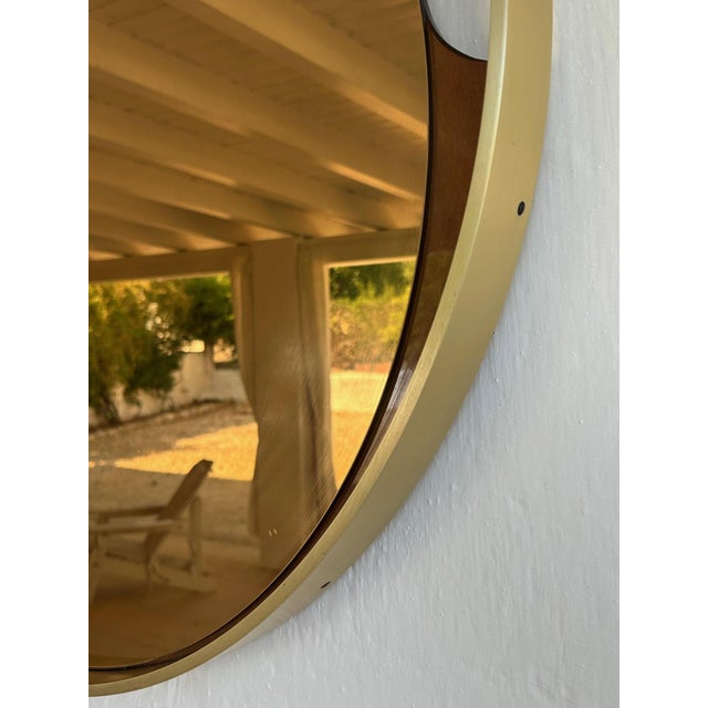 Italian Brass and Smoked Glass Mirror, 1970s For Sale - Image 10 of 15