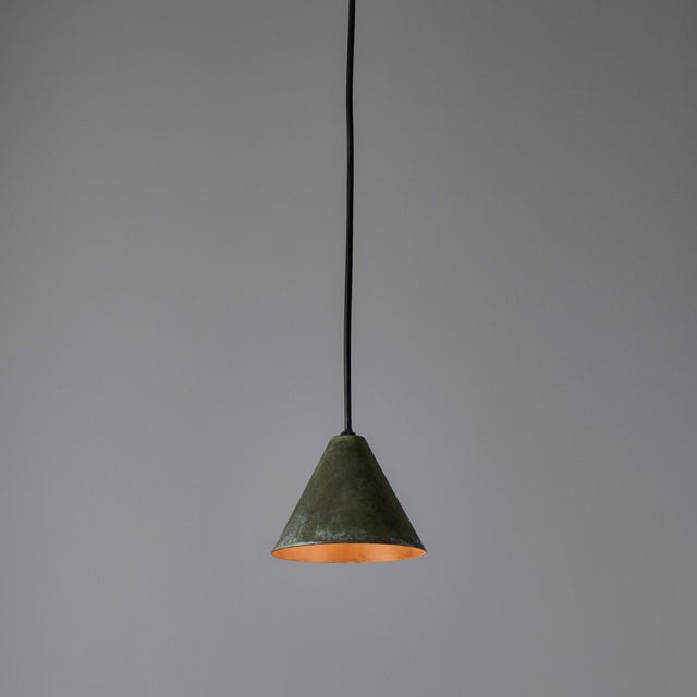 Hans-Agne Jakobsson Darkly Patinated 'Mini-Tratten' Pendant For Sale In Los Angeles - Image 6 of 12