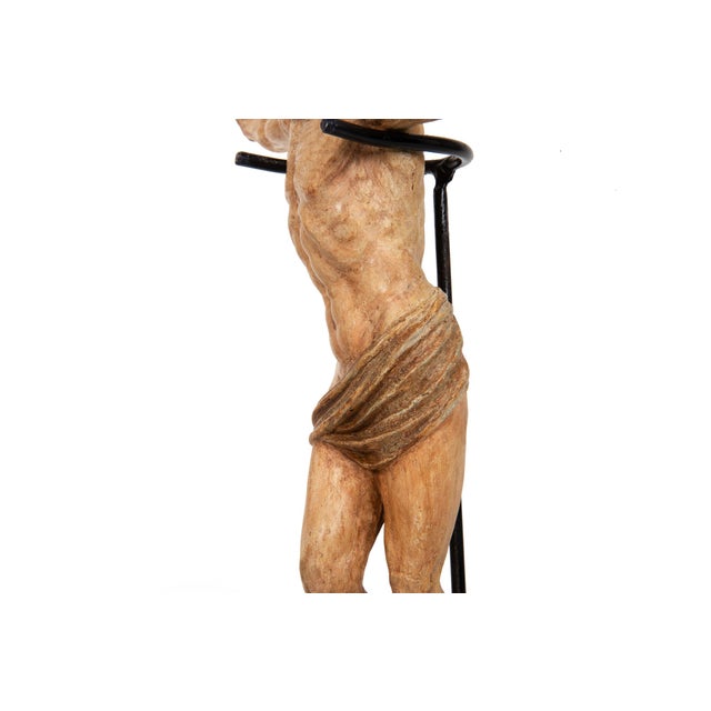 Spanish Polychromed Carved Corpus Christi Statue Sculpture, 18th/19th Century For Sale - Image 14 of 18