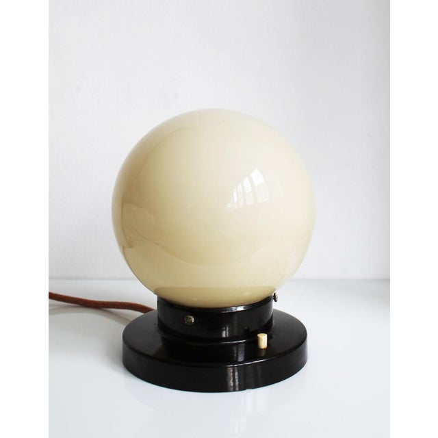 Glass Functionalist Bakelite Table Lamp, 1930s For Sale - Image 7 of 11