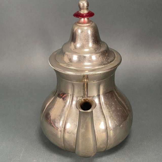 French Antique Les Meilleurs Metal Blanc Silverplate Teapot French Marks For Sale - Image 3 of 12