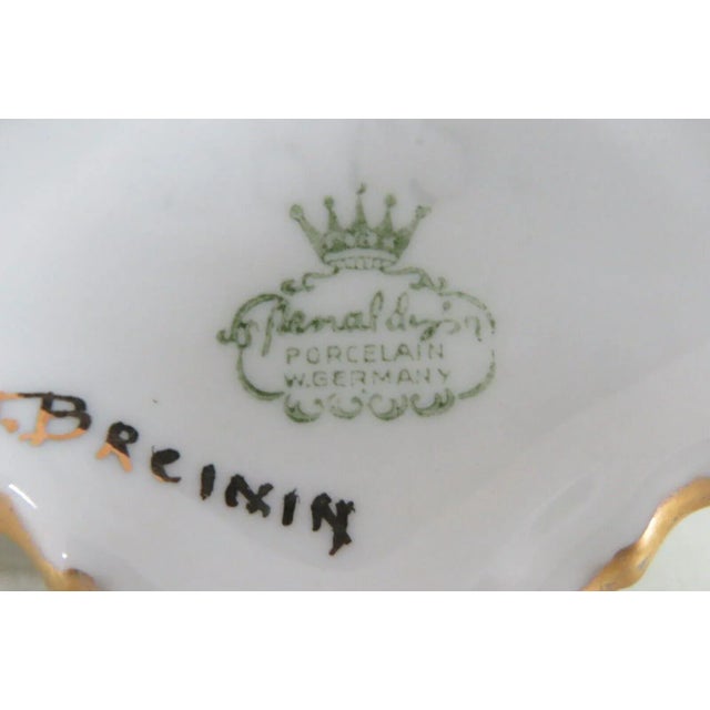 Anne W Breinin Germany Porcelain White and Gold Cigarette Holder Dish For Sale - Image 4 of 12