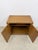 Brown MCM Cabinet Brass Pulls Checker Panel Doors Vintage Mid-Century Storage For Sale - Image 8 of 8