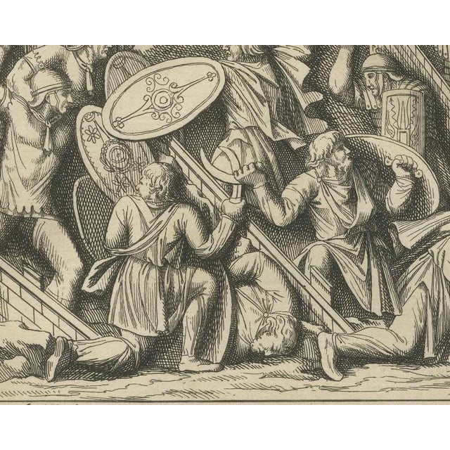 Bernard de Montfaucon, Roman Assault on Walls with Ladders, Trajan's Column, 1722, Engraving For Sale - Image 4 of 8