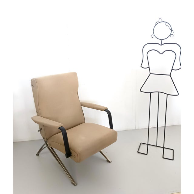 Giulio Moscatelli Reclining Beige Chair attributed to Giulio Moscatelli for Formanova, 1960s For Sale - Image 4 of 10