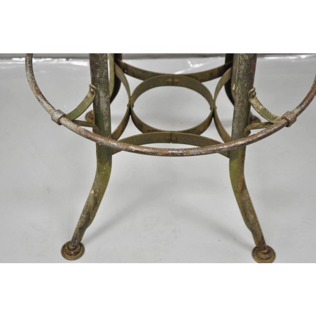 Wood Early 20th Century Industrial Toledo Metal Co Steel & Wood Adjustable Drafting Stool Chair For Sale - Image 7 of 12