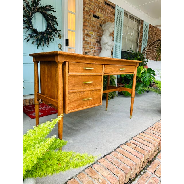 Wood 1960s Mid Century Writing Desk For Sale - Image 7 of 8