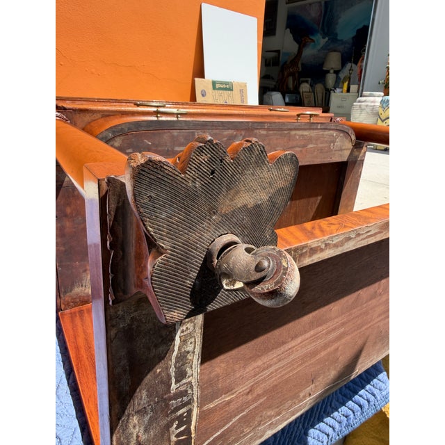 Antique Empire Style Console Table With Carved Paw Feet & Casters For Sale - Image 13 of 17