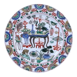 1662 - 1722 Chinese Kangxi Period Famille Vert Porcelain Plate