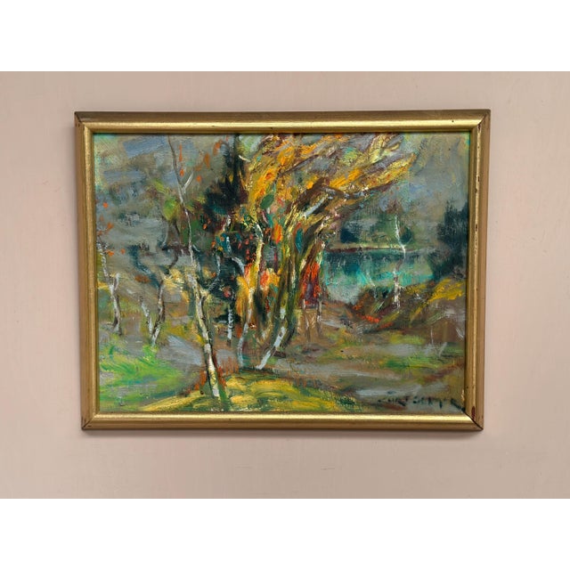 Curt Selmer, Autumn Landscape, 1950s, Oil on Panel, Framed For Sale - Image 8 of 18