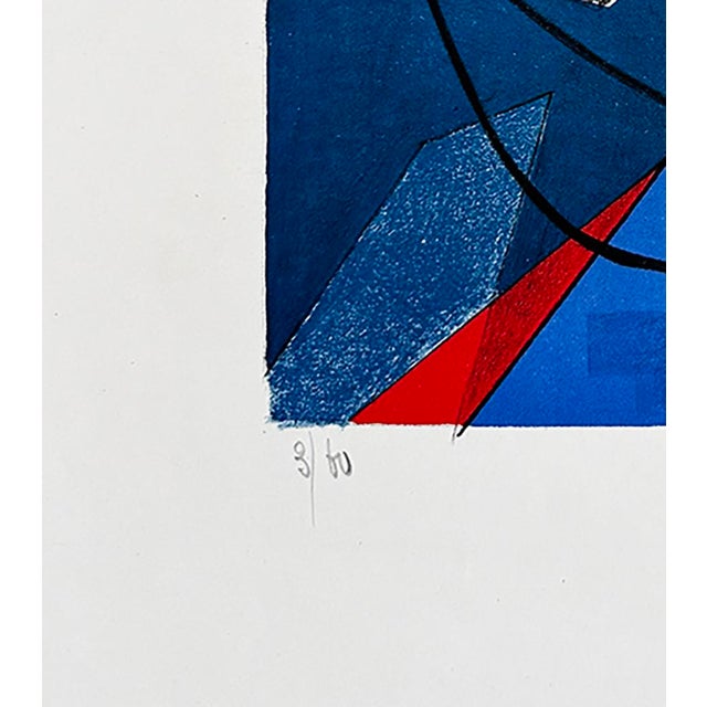 Mid 20th Century Mid Century French Original Abstract Print on Paper, Signed and Numbered by Danièle Perré, With Mat For Sale - Image 4 of 4