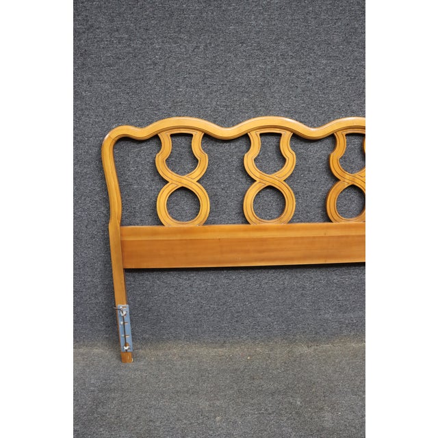 French Provincial French Provincial King Headboard With Openwork Scroll Detail For Sale - Image 3 of 8