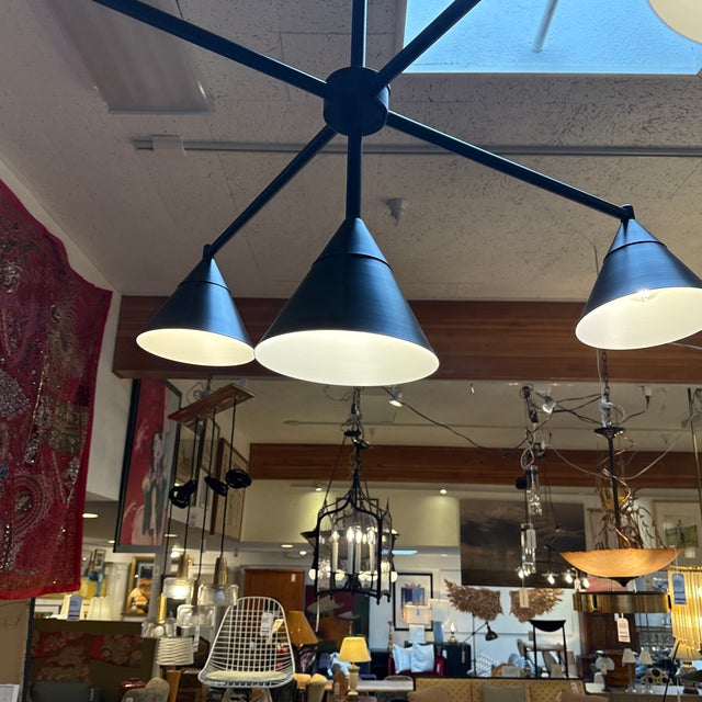 Elyccupa Modern Cone Chandelier, Matte Black For Sale - Image 11 of 12