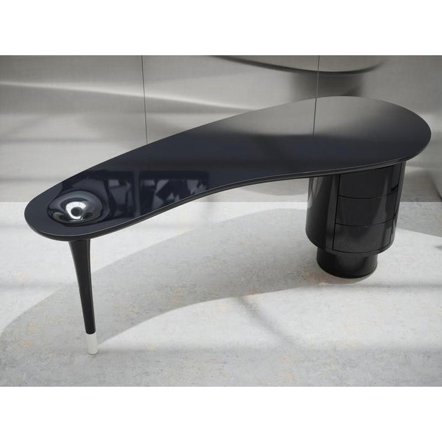 Delphine Desk Table with Glossy Lacquer Finish by Ultramobili For Sale - Image 10 of 13