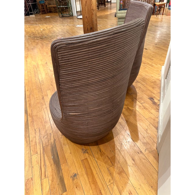 Boho Chic Pencil Reed Rattan Side Chairs, a Pair For Sale - Image 3 of 8