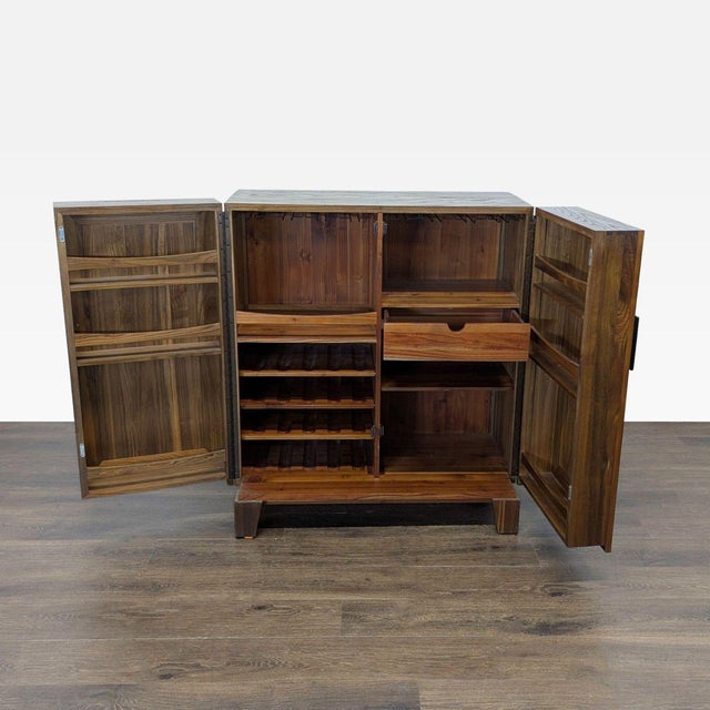 Traditional Crate & Barrel Marin Shiitake Bar Cabinet For Sale - Image 3 of 10