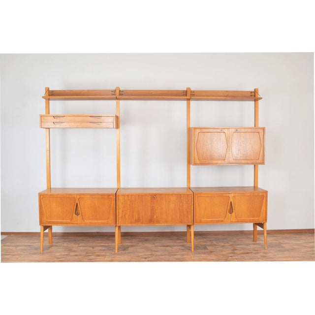 Mid-Century Modern Teak Wall Unit by Kjell Riise for Rival Brodrene Jatogs, 1960s, Set of 3 For Sale - Image 11 of 11
