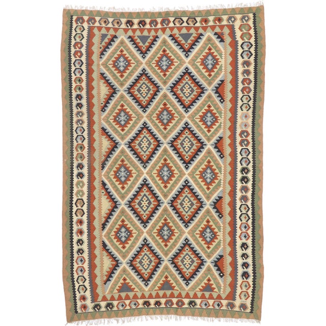 Vintage Persian Shiraz Kilim Rug - 06'09 X 10'01 For Sale - Image 9 of 9