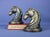 Antique Art Nouveau Metal Horse Head Bookends, c. 1930's These elegant bookends represent busts of horse in Art Nouveau...