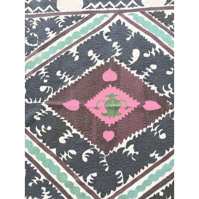 Vintage Suzani from Samarkand, circa mid-1960s. Dimension; 49'' x 57'' inches / 124 x 146 cm / 4'1'' x 4'9'' Material:...