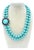 1950s Crown Trifari Turquoise Cabochon Necklace and Convertible Brooch Pendant Set For Sale