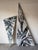 Mid-Century Modern Oversized 1989 Vintage Textured Expressionist Abstract Acrylic on Canvas Geometric Paintings – Pair For Sale - Image 3 of 16