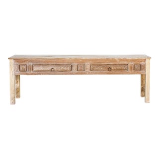 19th Century Long Antique Farmhouse Console Table For Sale