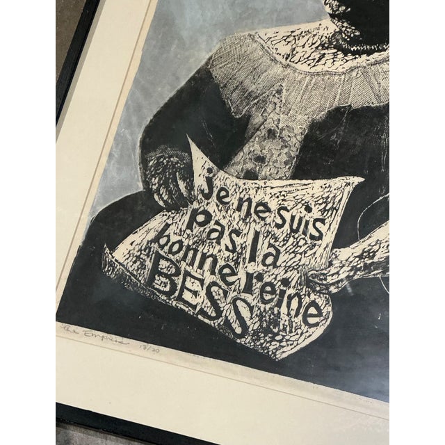 Vintage Queen Victoria Abstract the Empress” Figurative Woodcut Print For Sale In West Palm - Image 6 of 12