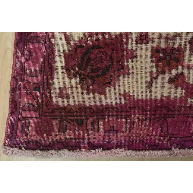 Tabriz Rug 10′ X 12’8” Pink Wool Vintage Overdyed Hand-Knotted Oriental Carpet For Sale - Image 12 of 15