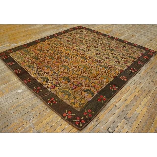 Late 19th Century Antique American Hooked Rug For Sale - Image 5 of 12