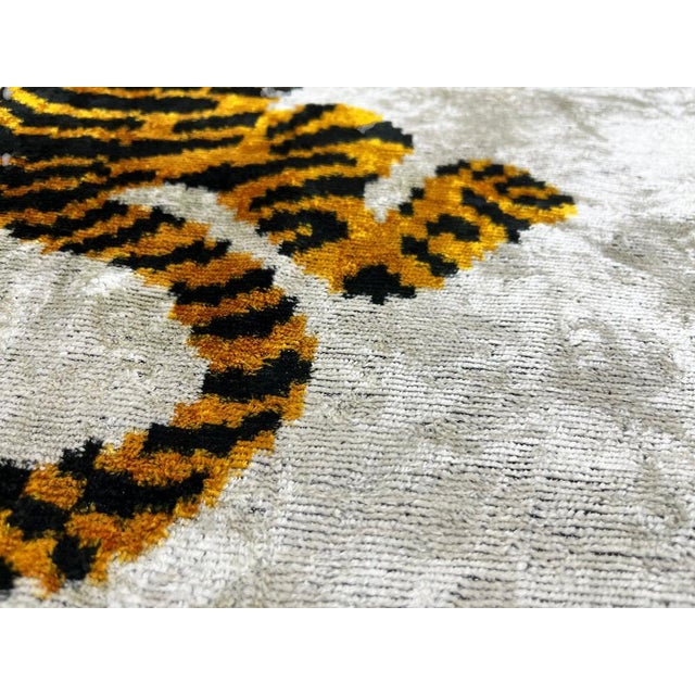 2000 - 2009 Velvet Silk Lumbar Cushion Cover with Rainbow Design, 2000s For Sale - Image 5 of 11