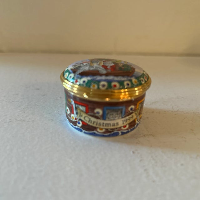 1990s Halcyon Days, Santa on Boat 1999 Is a Collectible Trinket Box For Sale - Image 5 of 5