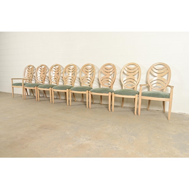 Henredon Modern Art Deco Carved Oak Dining Chairs, Set of Eight For Sale - Image 16 of 16
