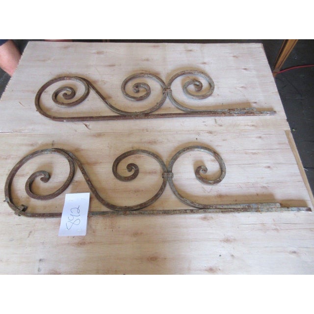 Victorian Antique Victorian Iron Brackets - A Pair For Sale - Image 3 of 6