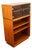 Mid Century Danish Modern Bookshelf Cabinet Teak Shelves Glass Doors Display MCM For Sale