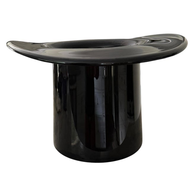 1970s 1970s Attributed Murano Hand-Blown Black Art Glass “Top Hat” Champagne Cooler or Wine Bucket For Sale - Image 5 of 8