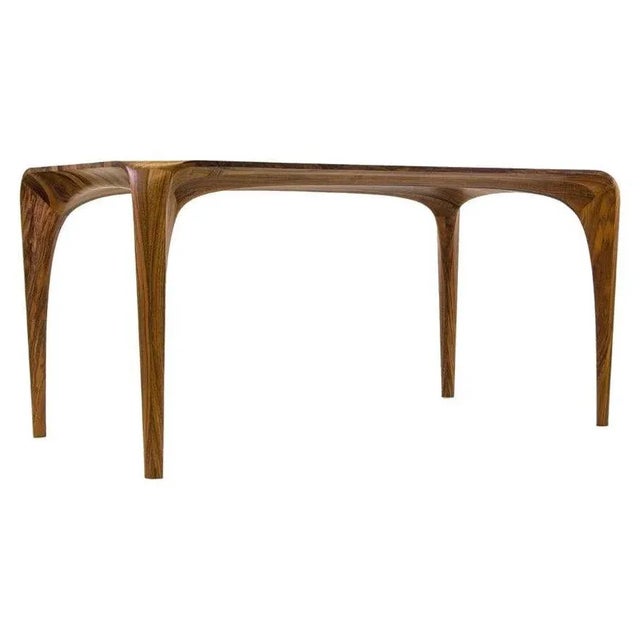 Wood Walnut Table by Maxime Goléo For Sale - Image 7 of 7