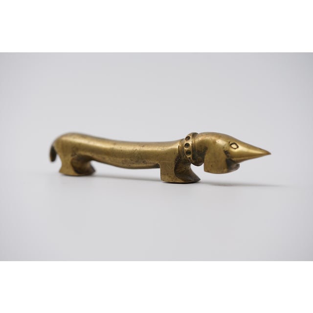Mid-Century Modern Vintage Brass Dachshund Bottle Opener by Walter Bosse for Herta Baller, 1950s For Sale - Image 3 of 11