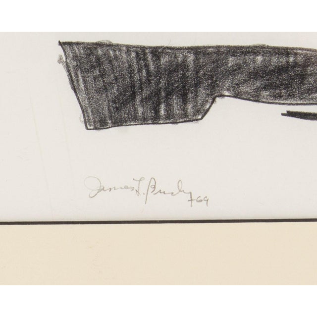 Abstract 1969 “Commentary” Charcoal Drawing by James L. Bruch For Sale - Image 3 of 7