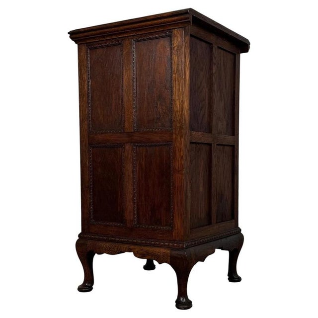 Antique English Oak Cabinet, 1900s For Sale - Image 9 of 13