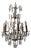 Chandelier with Clear Crystal Pendants and Champagne Smoky Glass For Sale