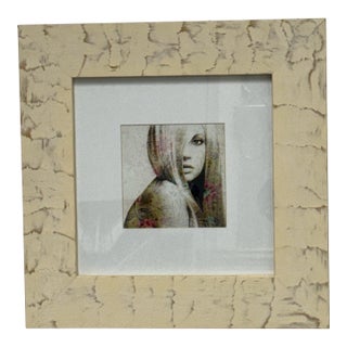 Portrait of Woman With Paisley Overlay, Framed For Sale