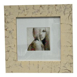 Portrait of Woman With Paisley Overlay, Framed