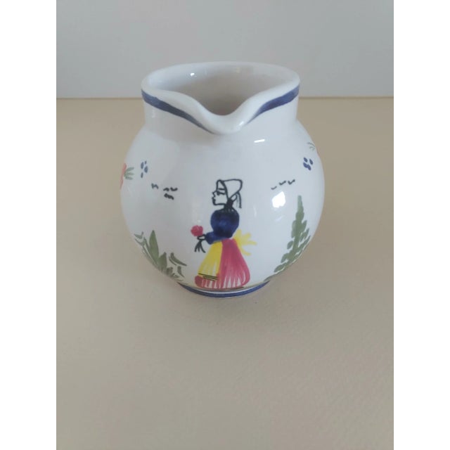 Henriot Quimper Early 20th Century Henriot Quimper Creamer Pitcher For Sale - Image 4 of 5