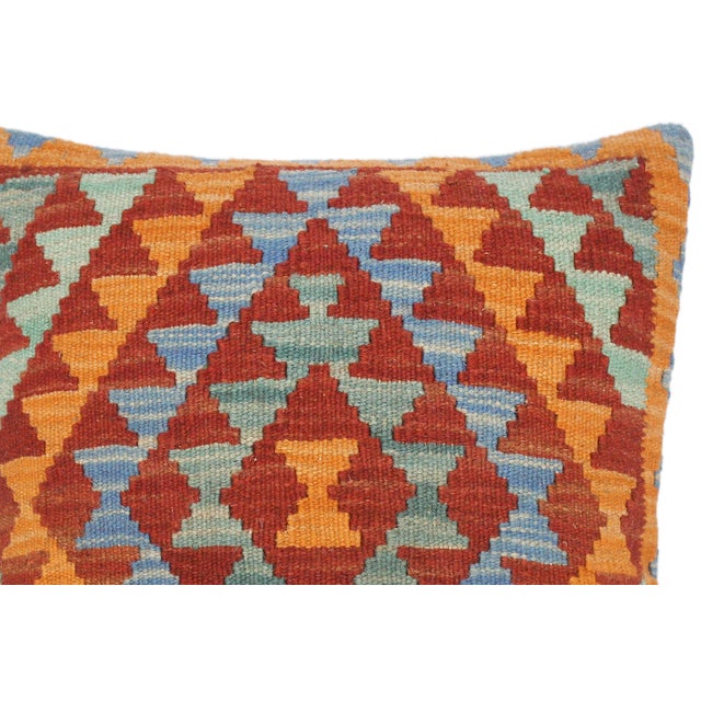1990s Bohemian Turkish Pamila Hand Woven Kilim Throw Pillow For Sale - Image 4 of 8