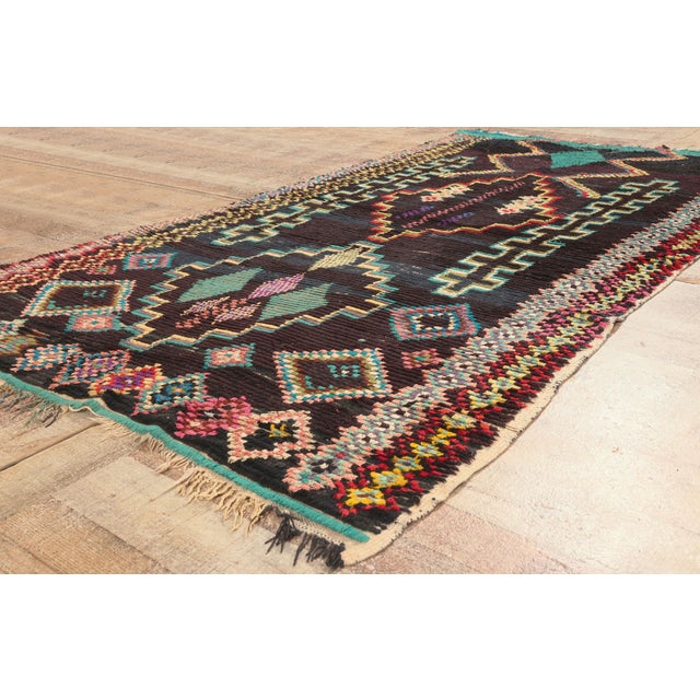 Coffee Vintage Azilal Moroccan Rug, 04'00 X 07'01 For Sale - Image 8 of 10
